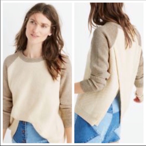 Madewell Sweaters - Madewell Color Block Open Back Knit Sweater Top